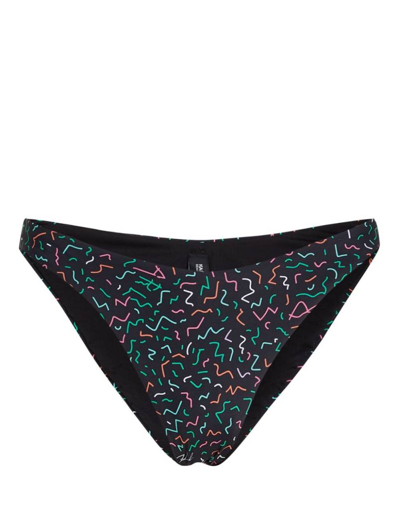 Karl Lagerfeld geometric-print high-leg bikini bottoms - Black von Karl Lagerfeld