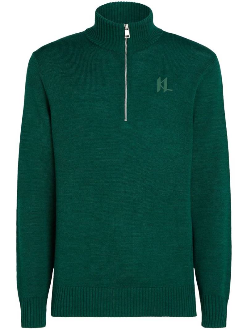 Karl Lagerfeld half zip turtleneck - Green von Karl Lagerfeld