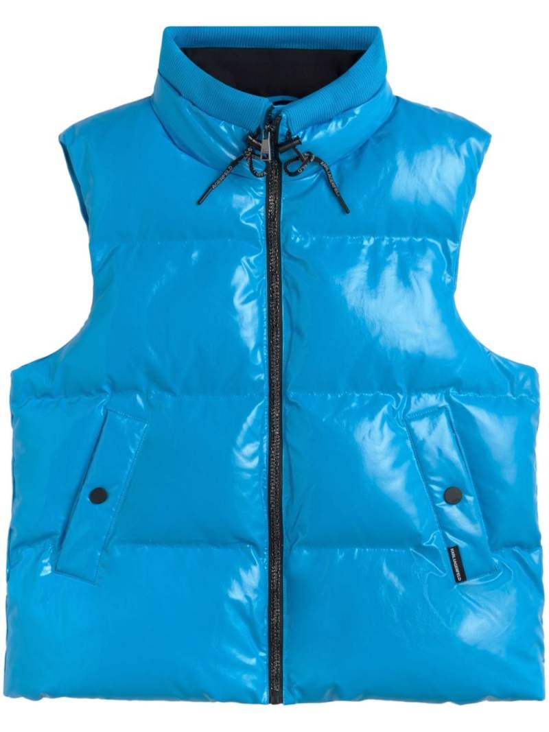 Karl Lagerfeld high-neck padded gilet - Blue von Karl Lagerfeld