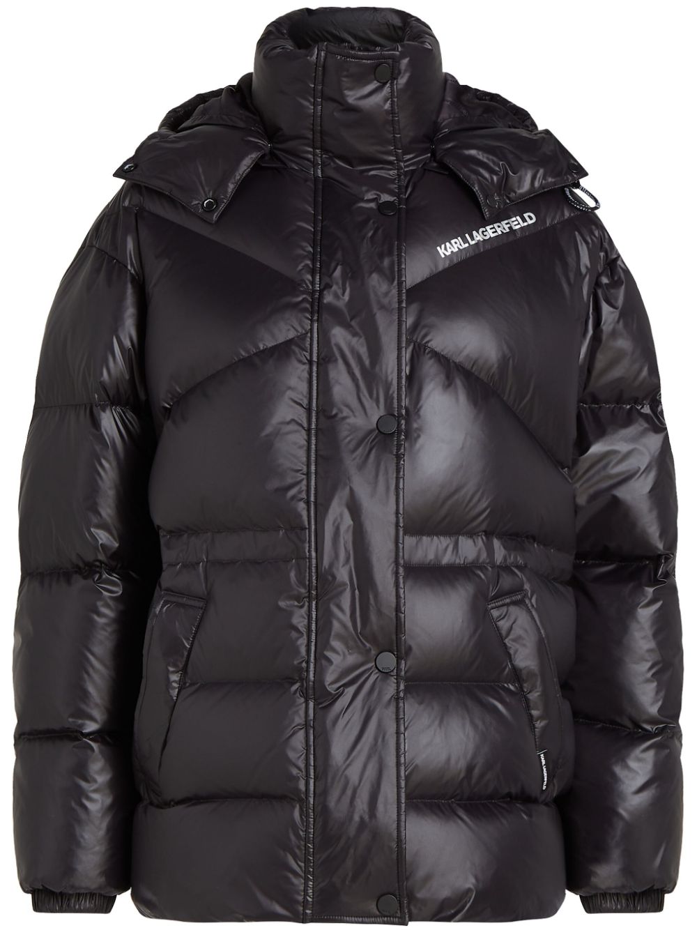 Karl Lagerfeld high-shine puffer jacket - Black von Karl Lagerfeld