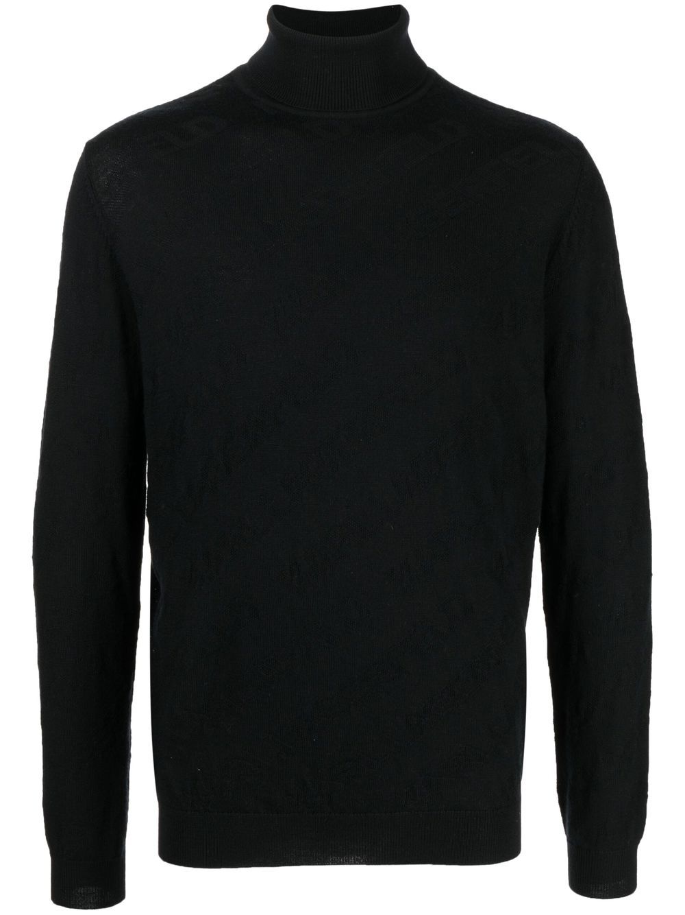 Karl Lagerfeld intarsia-knit logo wool jumper - Black von Karl Lagerfeld