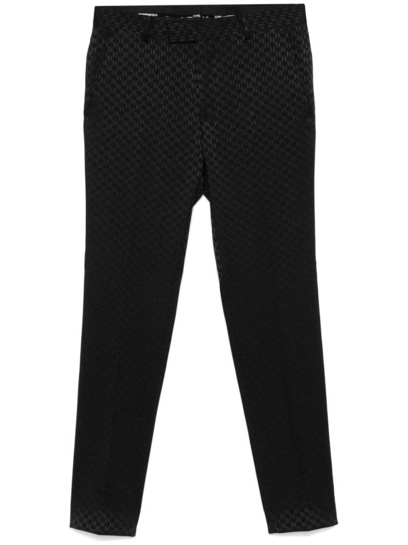 Karl Lagerfeld jacquard-logo trousers - Black von Karl Lagerfeld