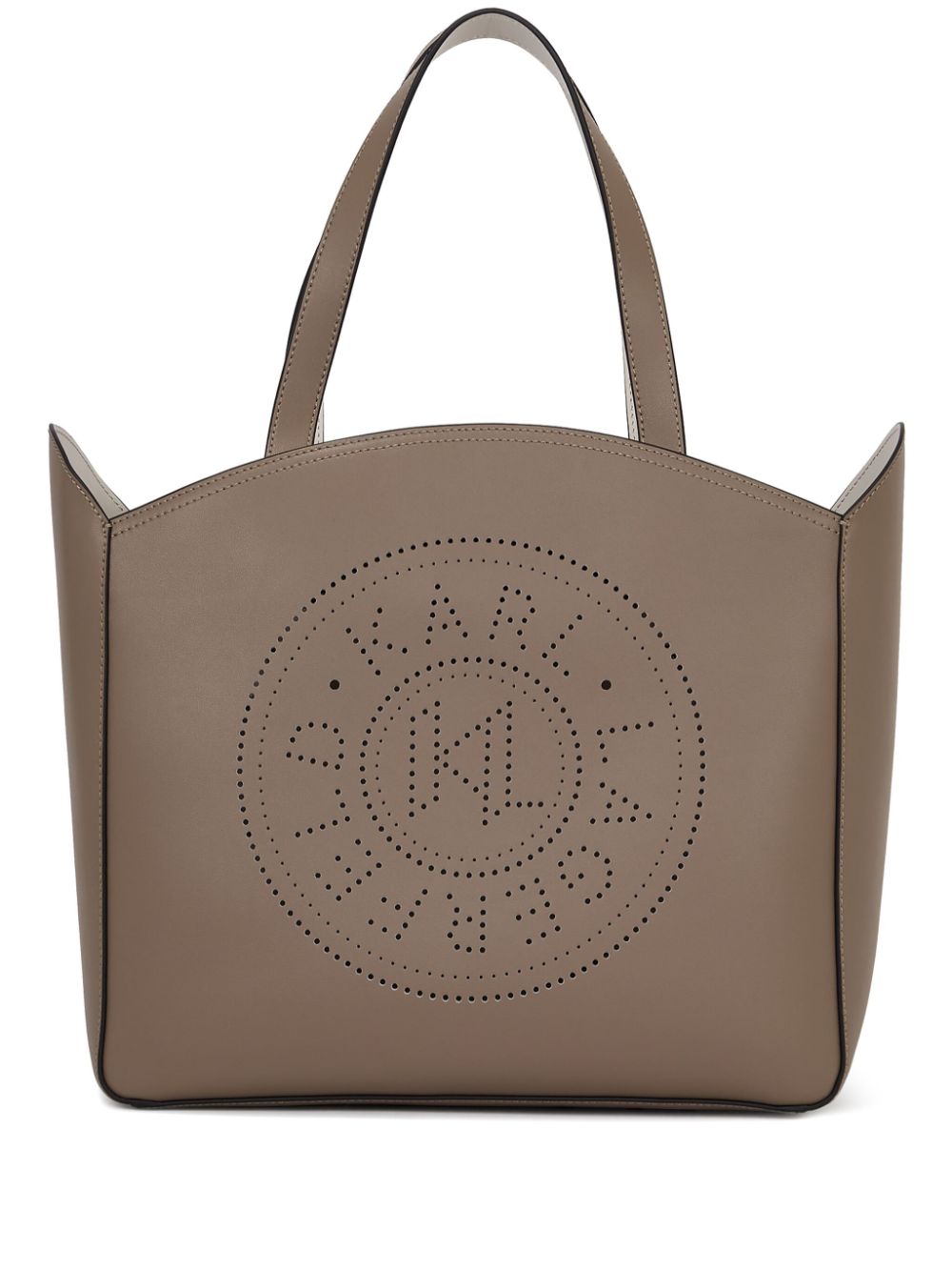 Karl Lagerfeld large K/Circle perforated-design tote bag - Neutrals von Karl Lagerfeld