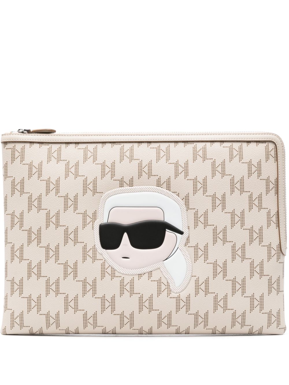 Karl Lagerfeld large K/Ikonik 2.0 clutch bag - Neutrals von Karl Lagerfeld