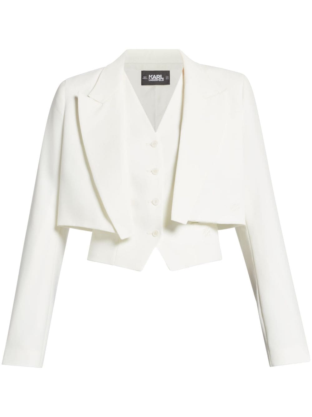 Karl Lagerfeld layered convertible blazer - White von Karl Lagerfeld