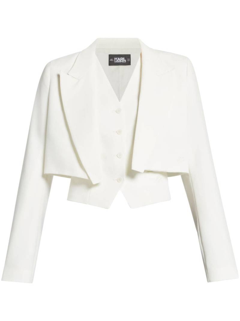 Karl Lagerfeld layered convertible blazer - White von Karl Lagerfeld