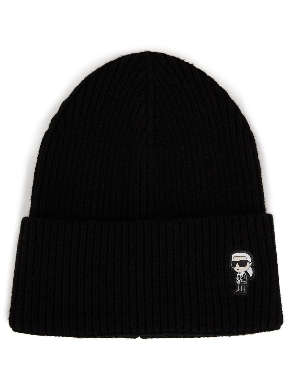 Karl Lagerfeld Ikonik wide-brim beanie - Black von Karl Lagerfeld