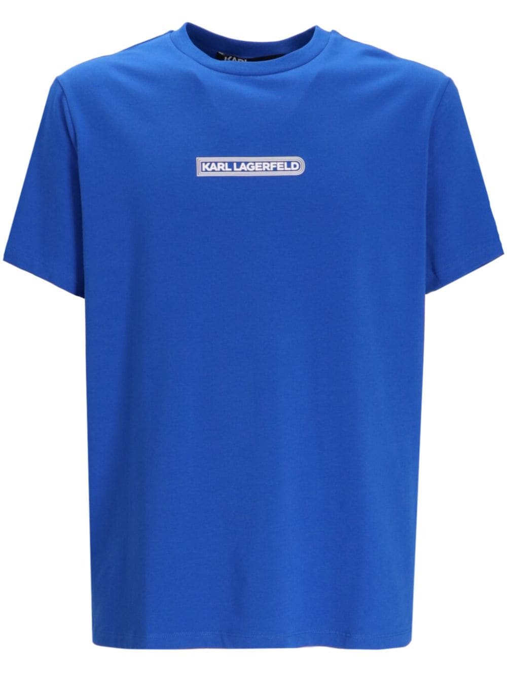 Karl Lagerfeld logo-appliqué cotton T-shirt - Blue von Karl Lagerfeld