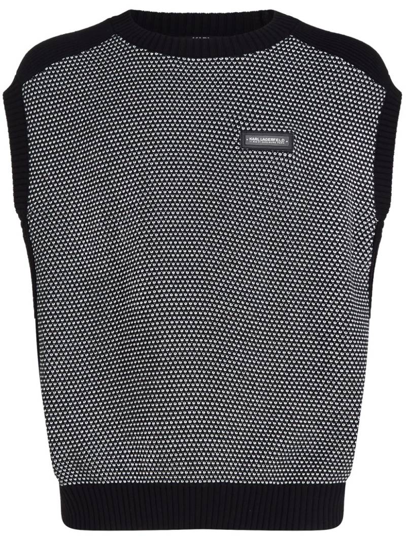 Karl Lagerfeld logo-appliqué knitted vest - Black von Karl Lagerfeld