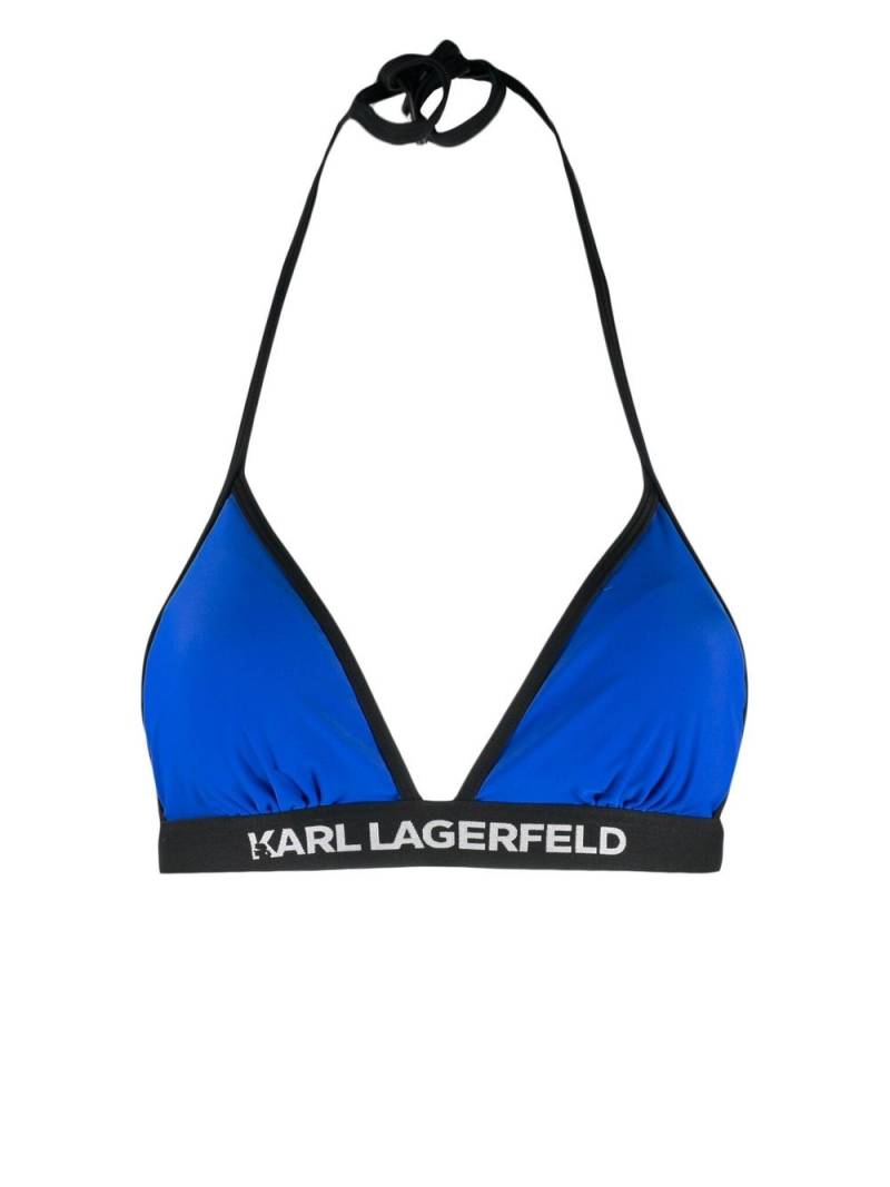 Karl Lagerfeld logo-band bikini top - Blue von Karl Lagerfeld