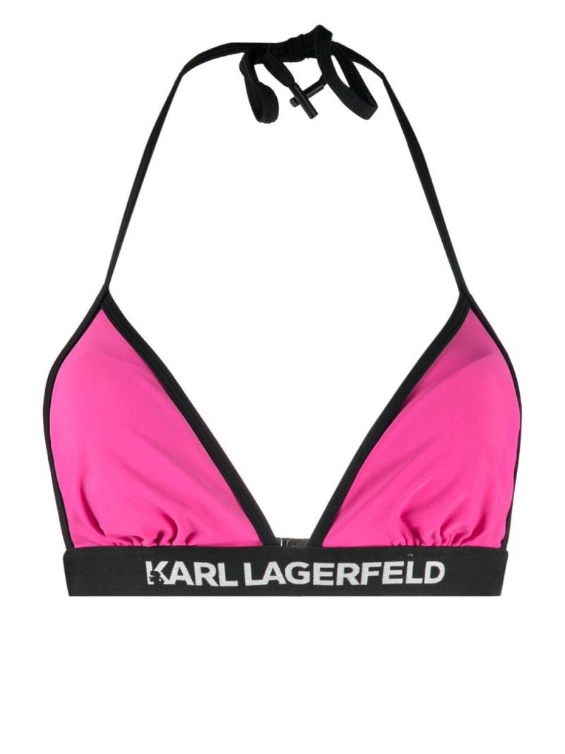 Karl Lagerfeld logo-band bikini top - Pink von Karl Lagerfeld