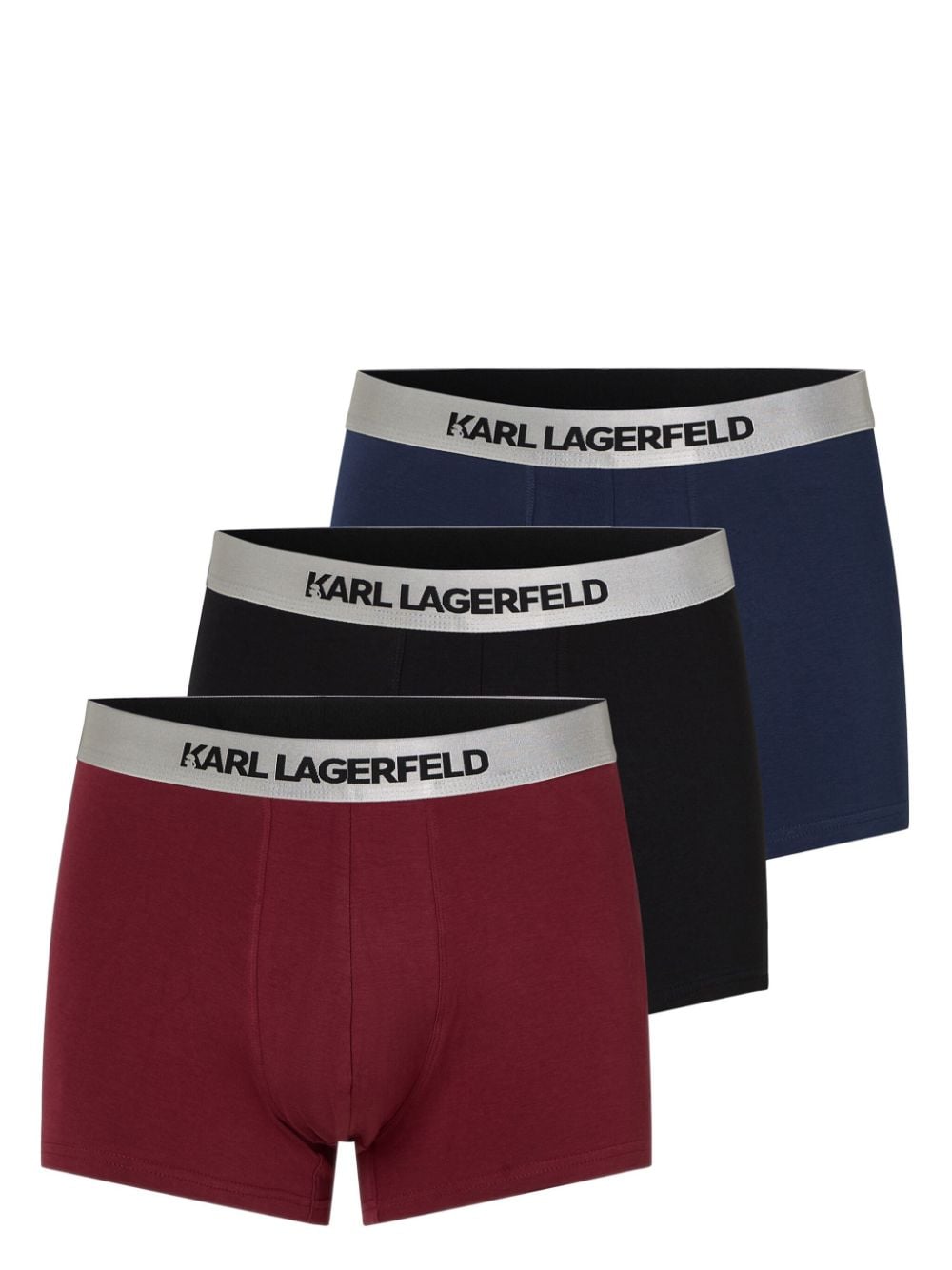 Karl Lagerfeld metallic-logo boxers (pack of three) - Blue von Karl Lagerfeld