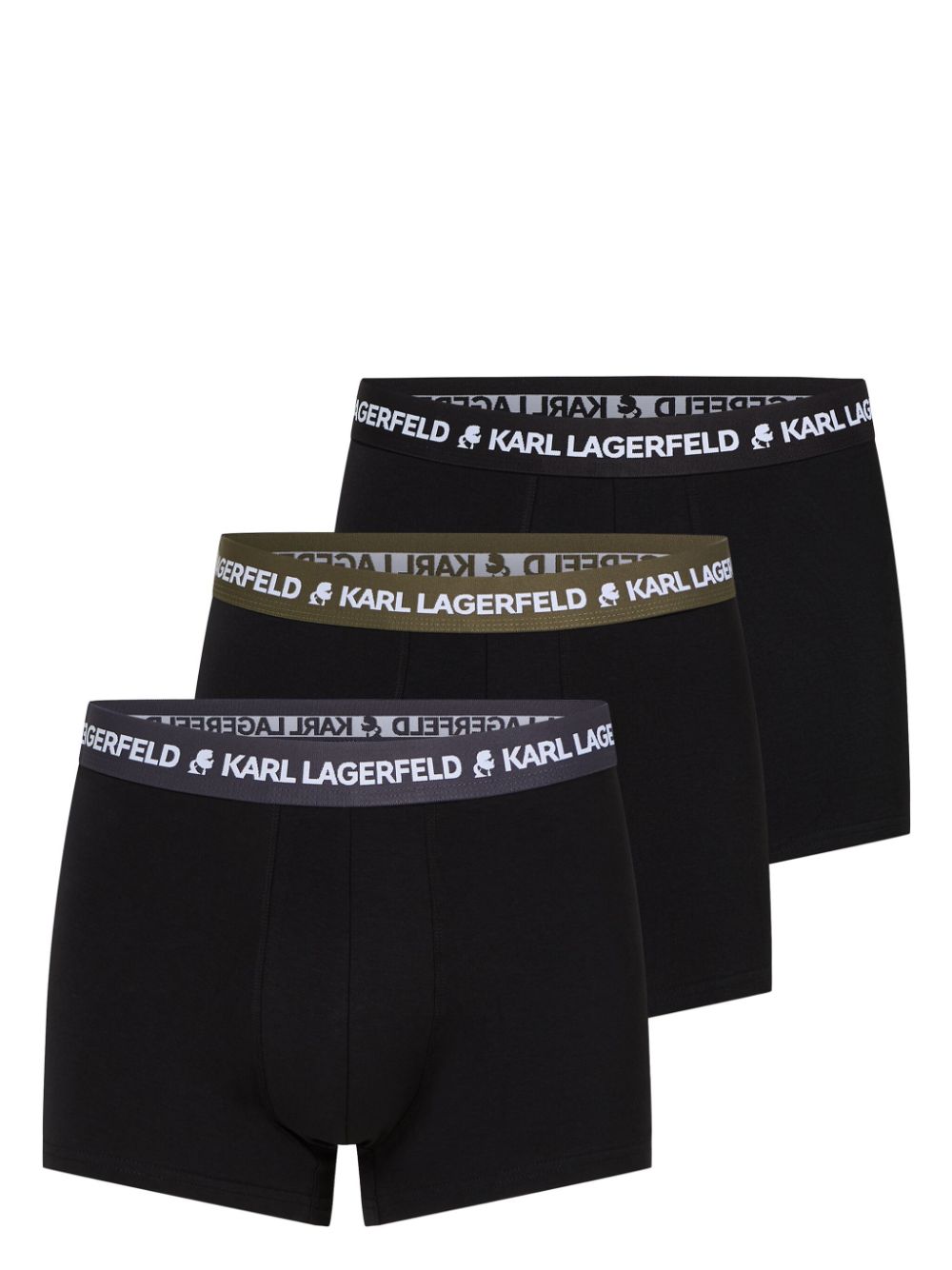 Karl Lagerfeld logo-waistband boxers (pack of three) - Black von Karl Lagerfeld