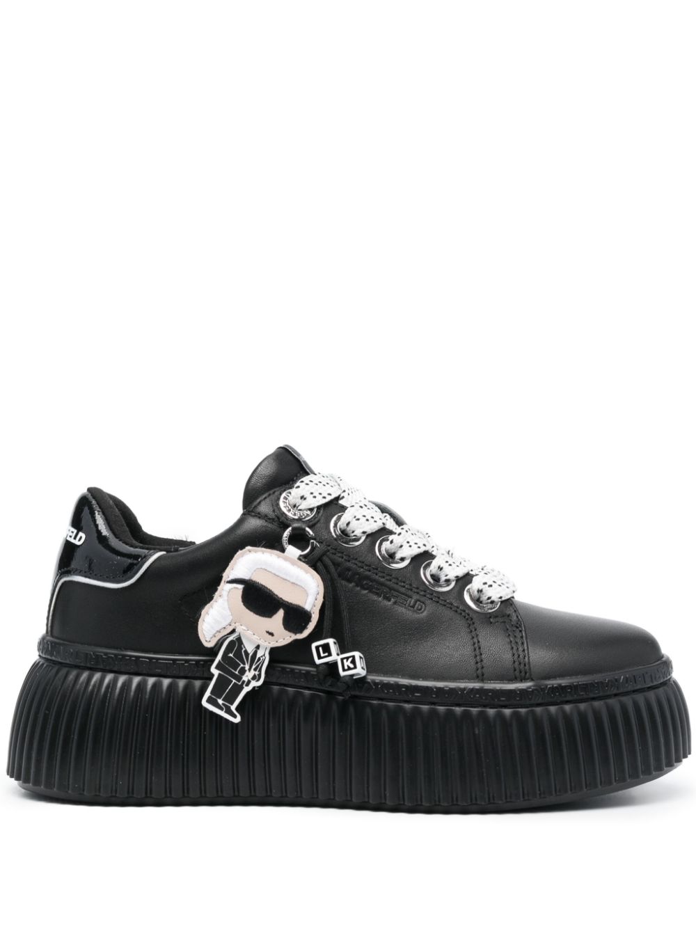 Karl Lagerfeld logo-charm flatform sneakers - Black von Karl Lagerfeld