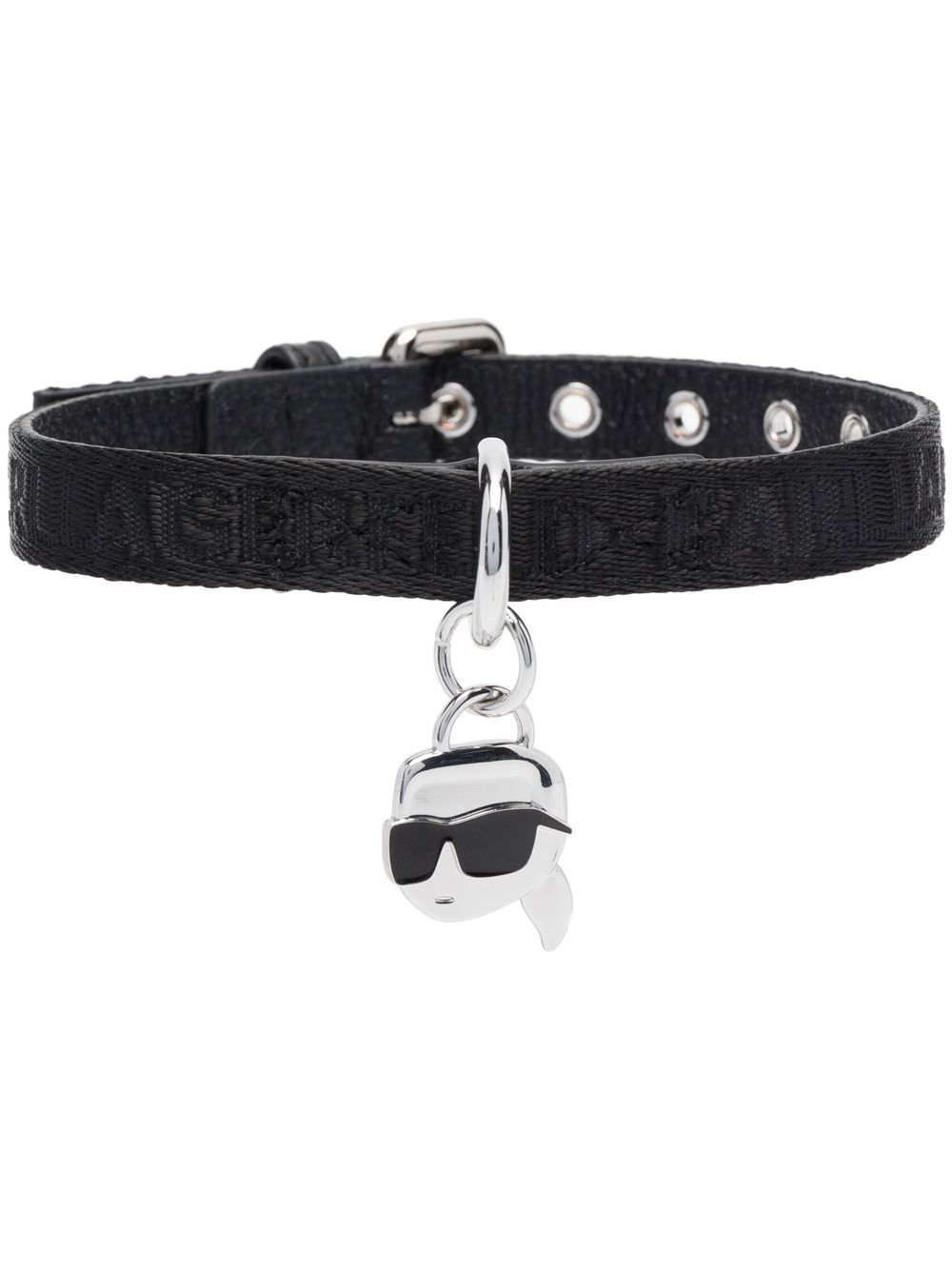 Karl Lagerfeld logo-charm pet collar - Black von Karl Lagerfeld