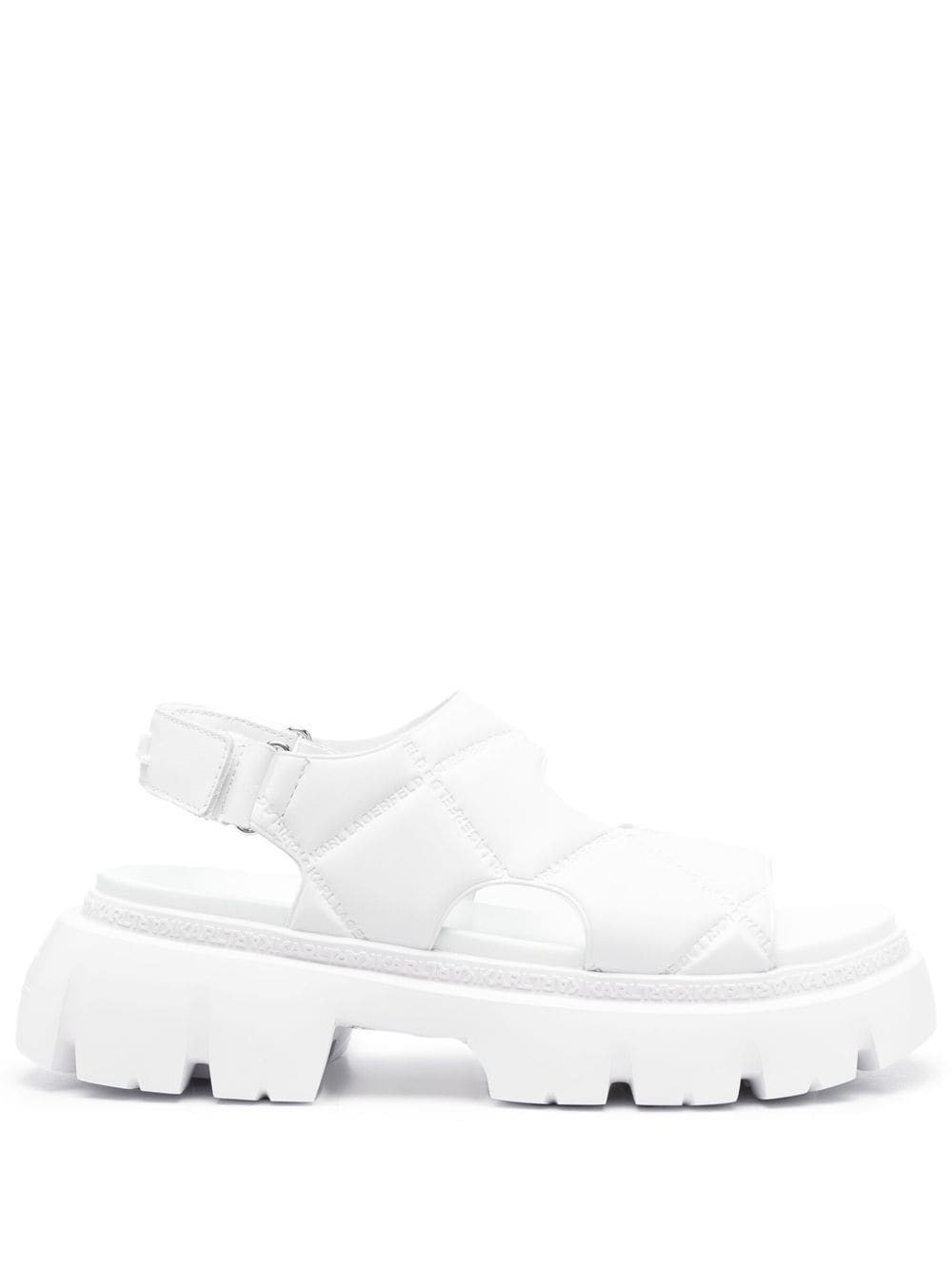 Karl Lagerfeld logo-debossed quilted open-toe sandals - White von Karl Lagerfeld