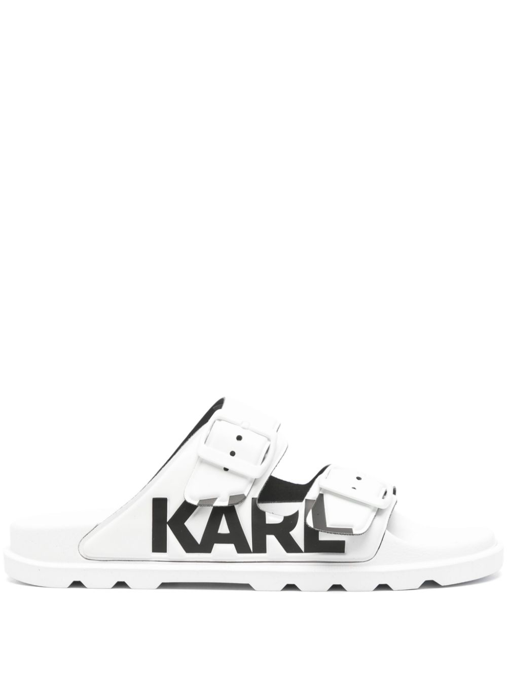 Karl Lagerfeld logo-debossed slides - White von Karl Lagerfeld