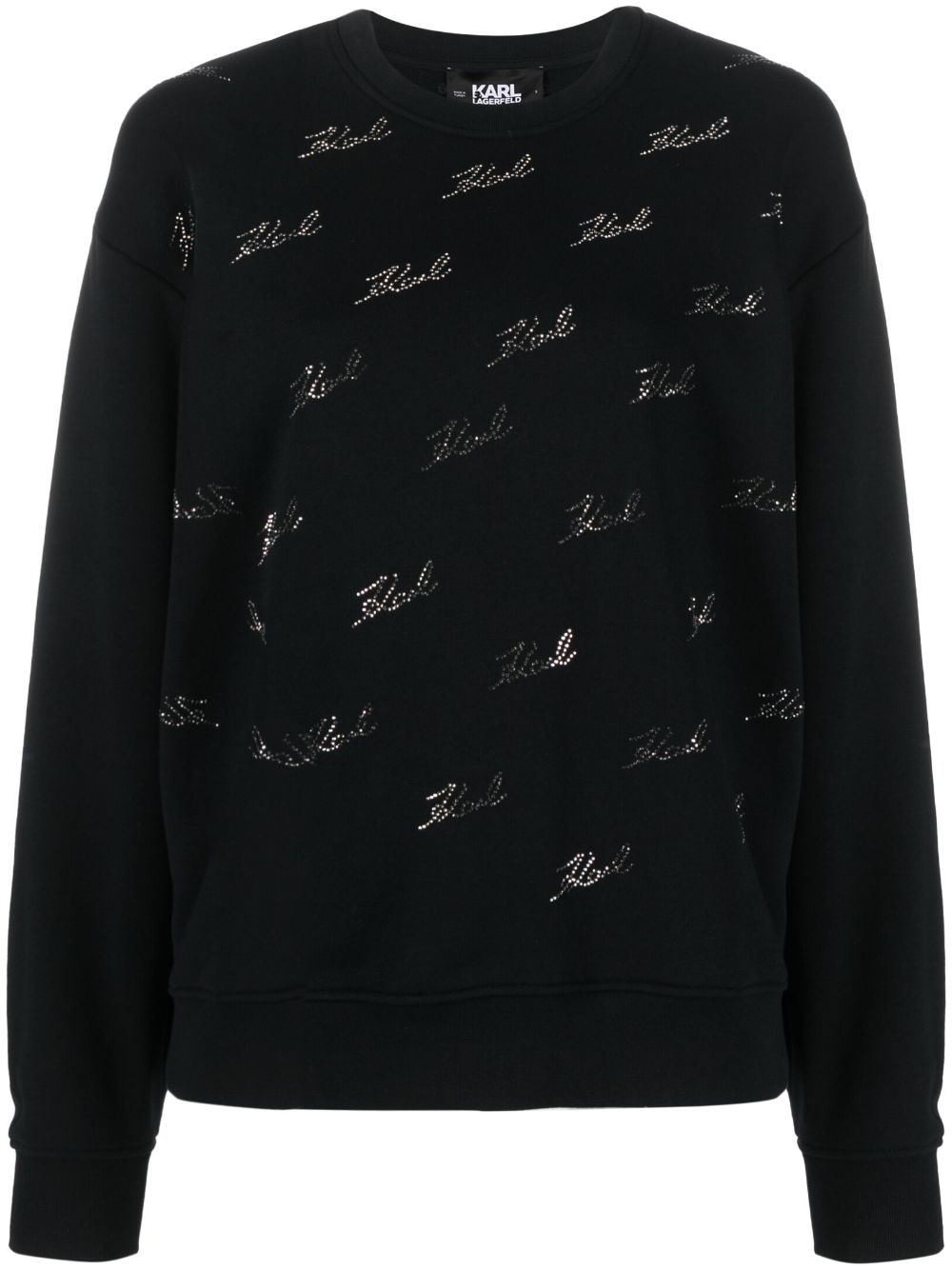 Karl Lagerfeld logo-embellished cotton-blend sweatshirt - Black von Karl Lagerfeld