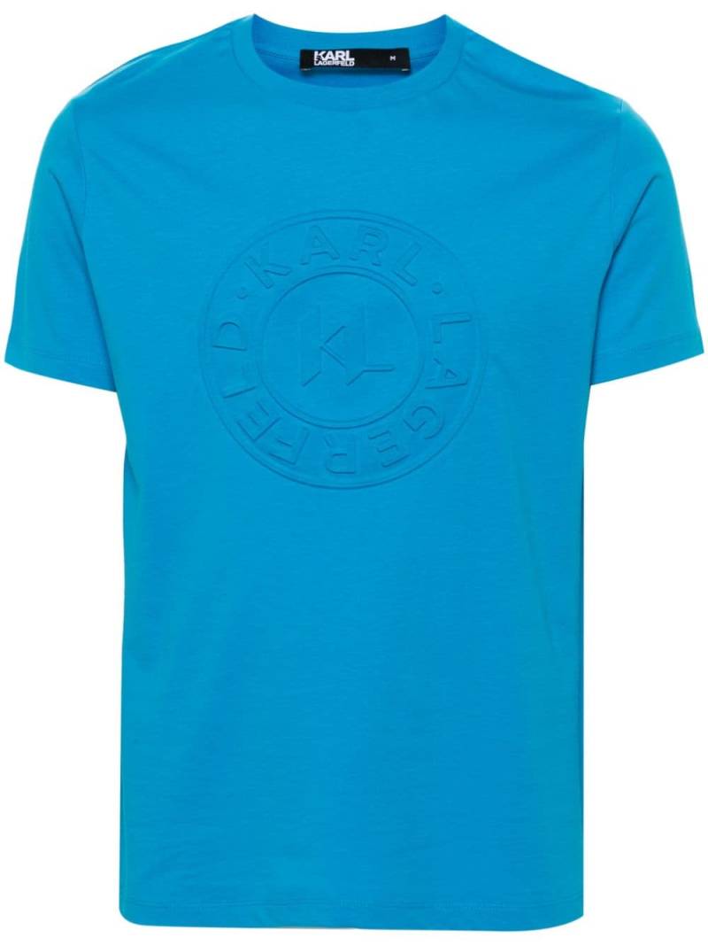 Karl Lagerfeld logo-embossed T-shirt - Blue von Karl Lagerfeld