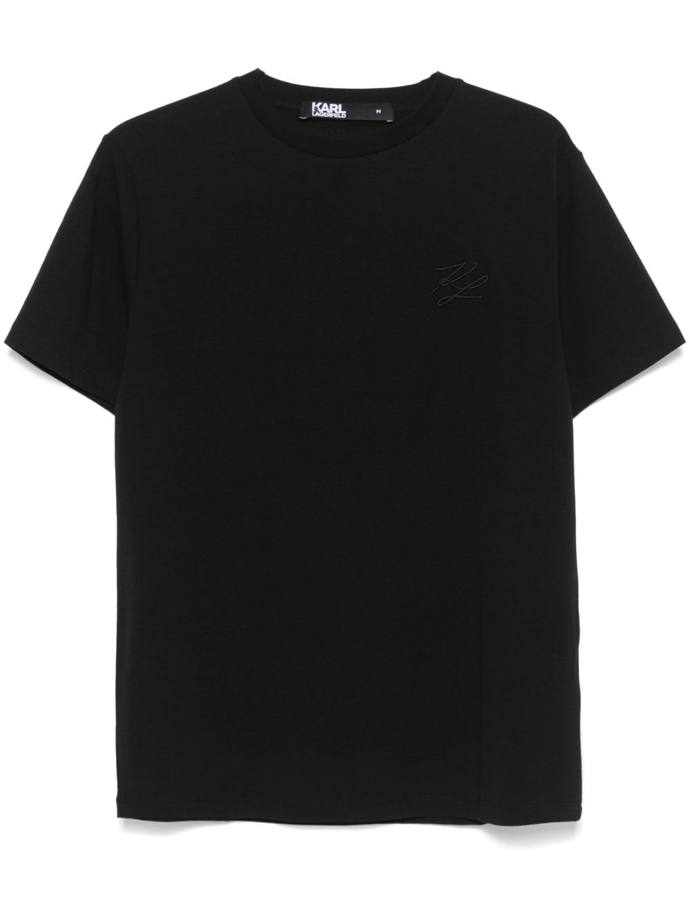 Karl Lagerfeld logo-embroidered T-shirt - Black von Karl Lagerfeld