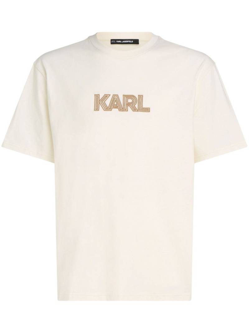 Karl Lagerfeld Art Deco-logo T-shirt - Neutrals von Karl Lagerfeld