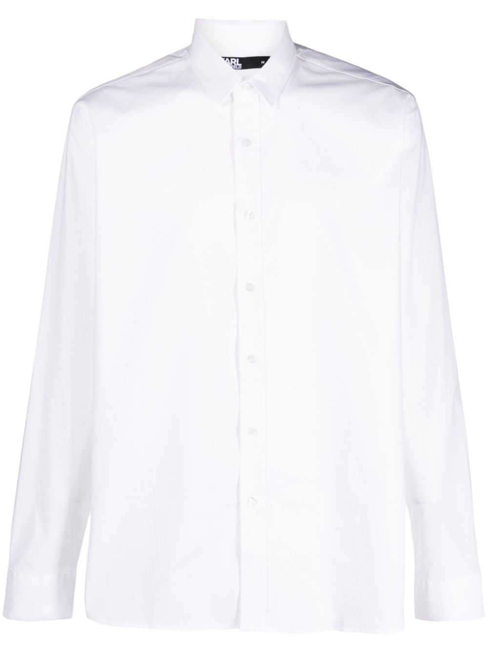 Karl Lagerfeld logo-embroidered button-up shirt - White von Karl Lagerfeld