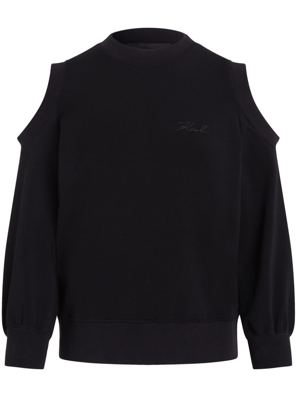 Karl Lagerfeld logo-embroidered cut out-detail sweatshirt - Black von Karl Lagerfeld