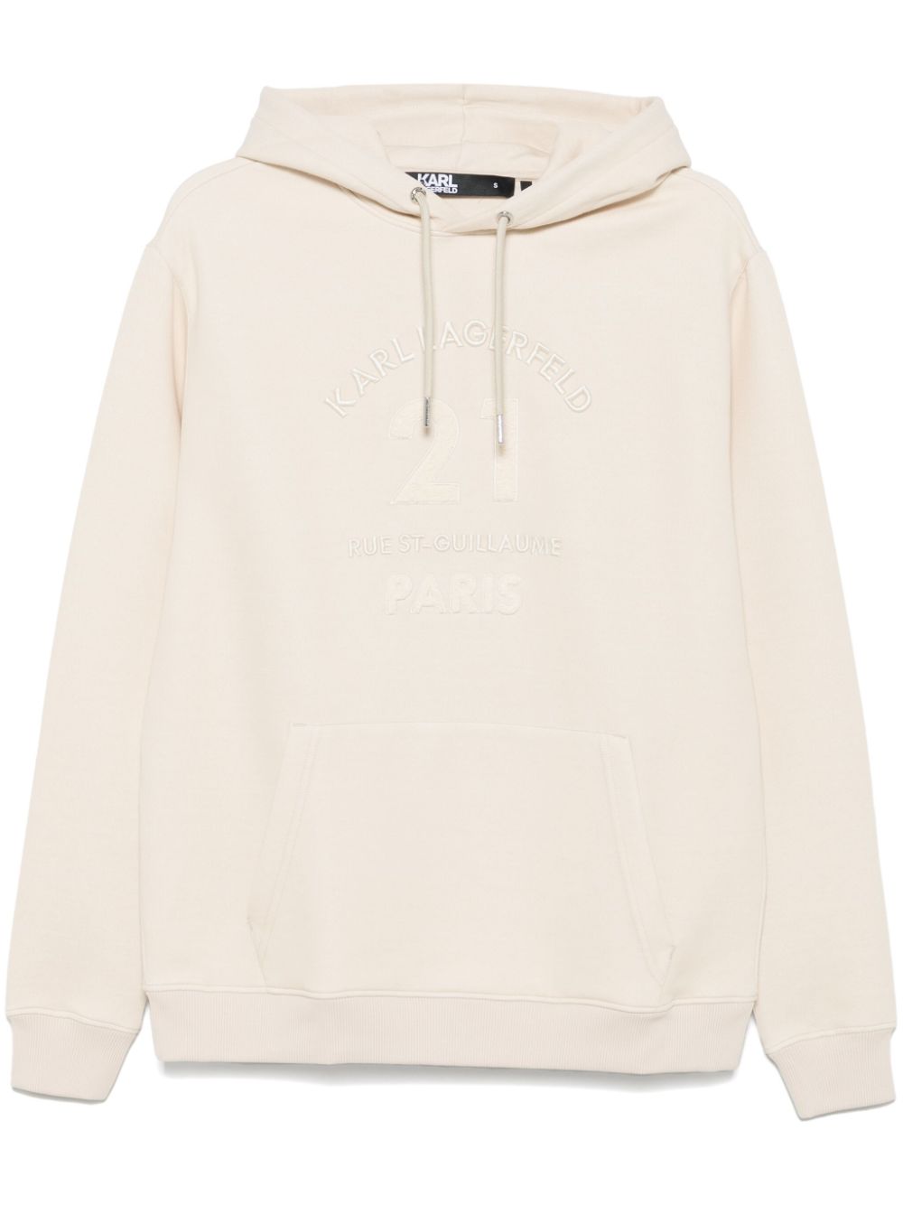 Karl Lagerfeld logo-embroidered hoodie - Neutrals von Karl Lagerfeld