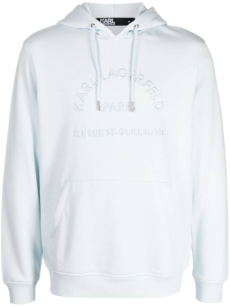 Karl Lagerfeld logo-embroidered long-sleeve hoodie - Blue von Karl Lagerfeld