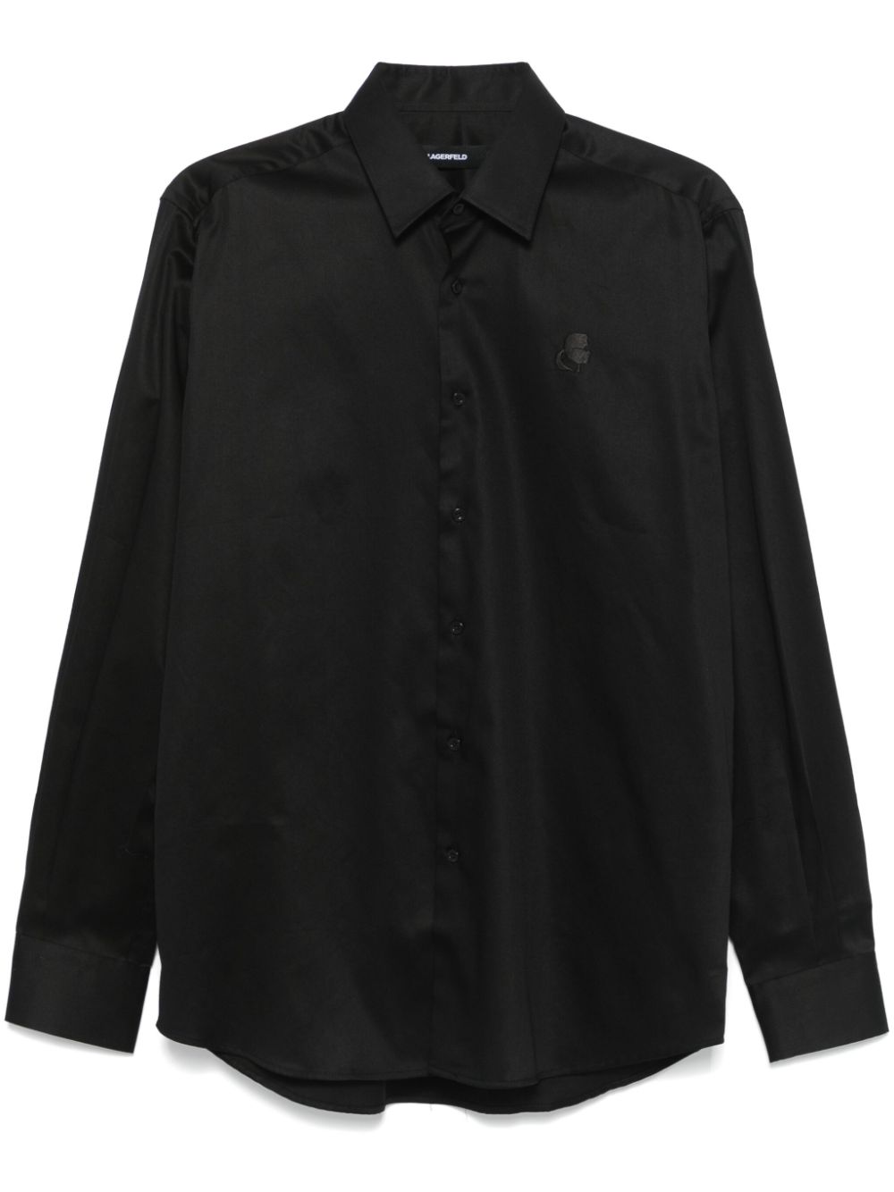 Karl Lagerfeld logo-embroidered shirt - Black von Karl Lagerfeld