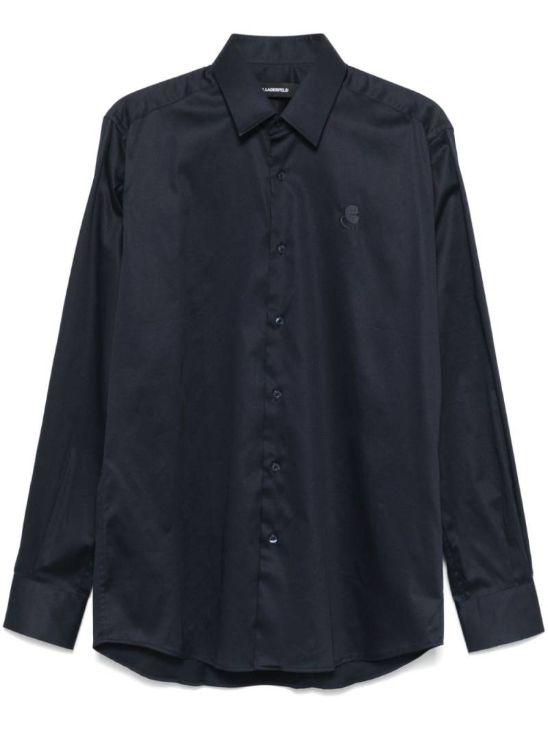 Karl Lagerfeld logo-embroidered shirt - Blue von Karl Lagerfeld