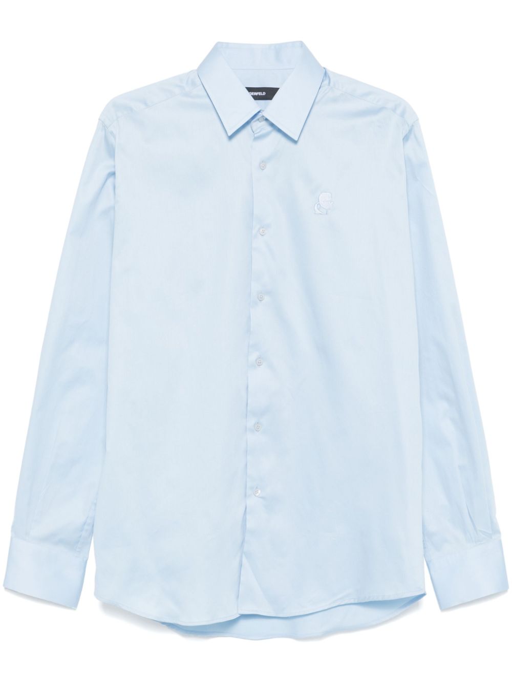 Karl Lagerfeld logo-embroidered shirt - Blue von Karl Lagerfeld