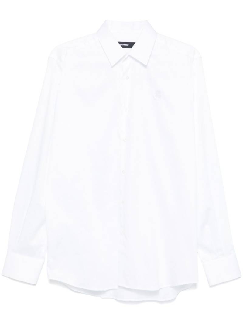 Karl Lagerfeld logo-embroidered shirt - White von Karl Lagerfeld