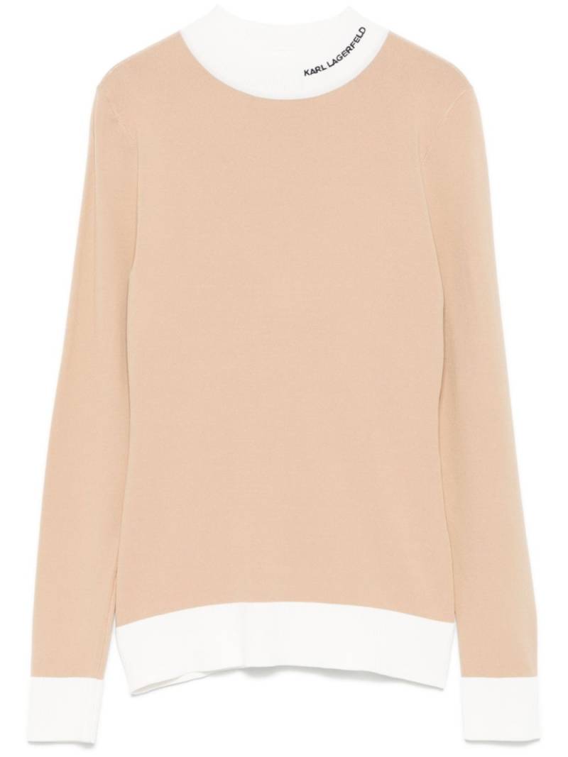 Karl Lagerfeld logo-embroidered sweater - Neutrals von Karl Lagerfeld