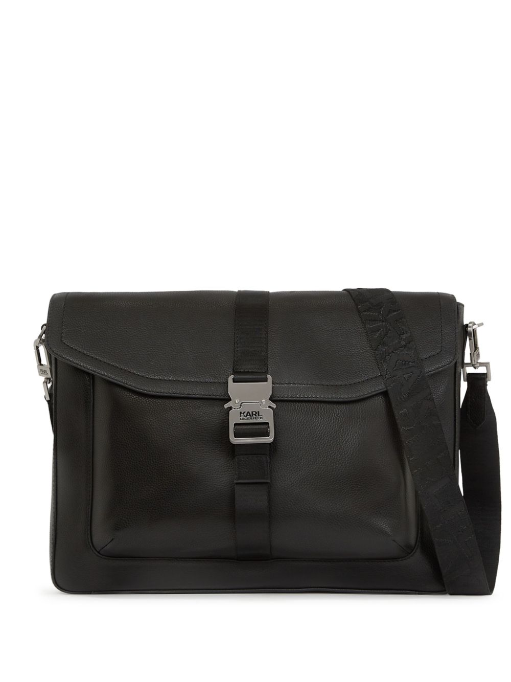 Karl Lagerfeld pebbled leather laptop bag - Black von Karl Lagerfeld