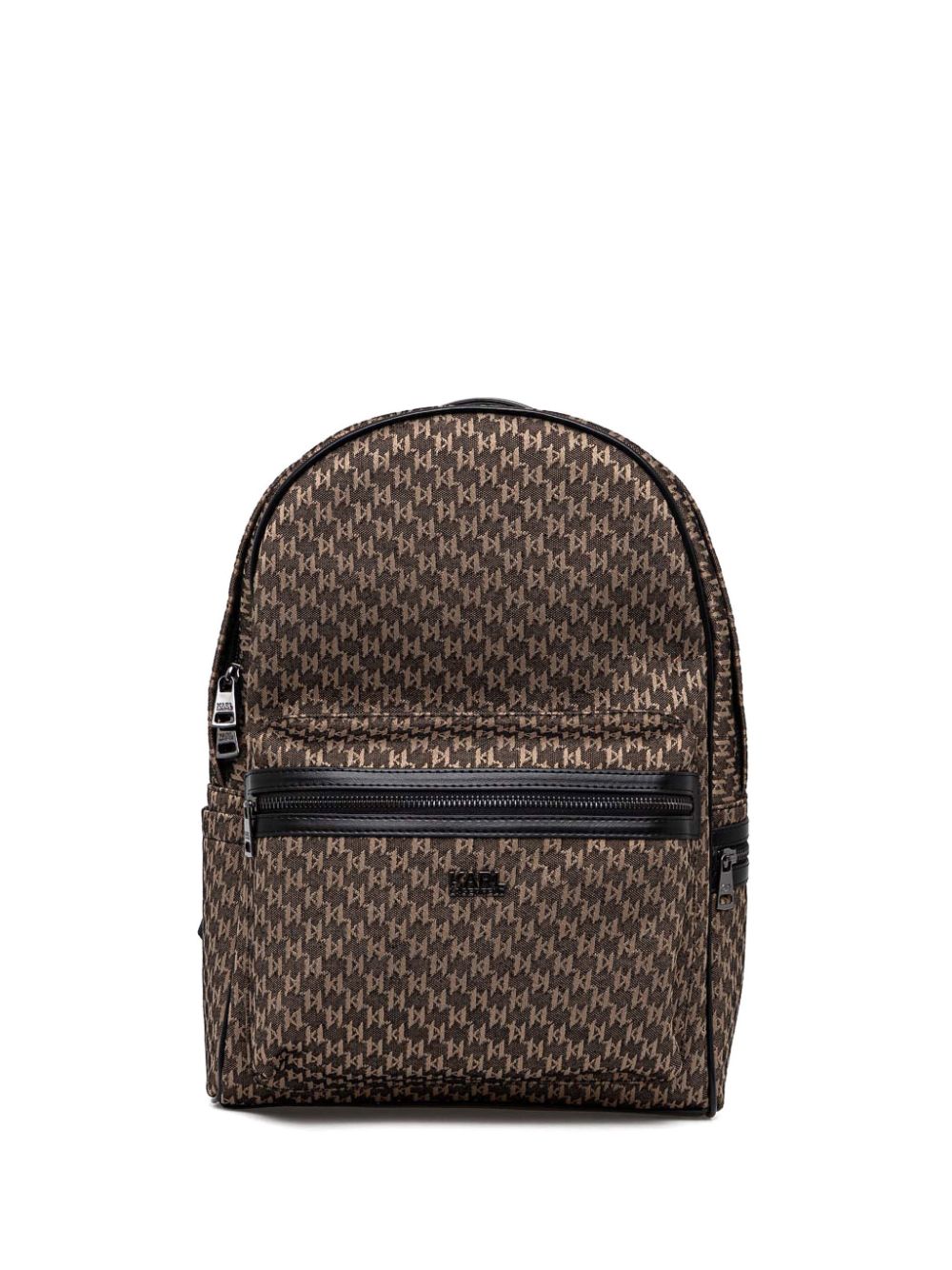 Karl Lagerfeld logo-jacquard backpack - Brown von Karl Lagerfeld