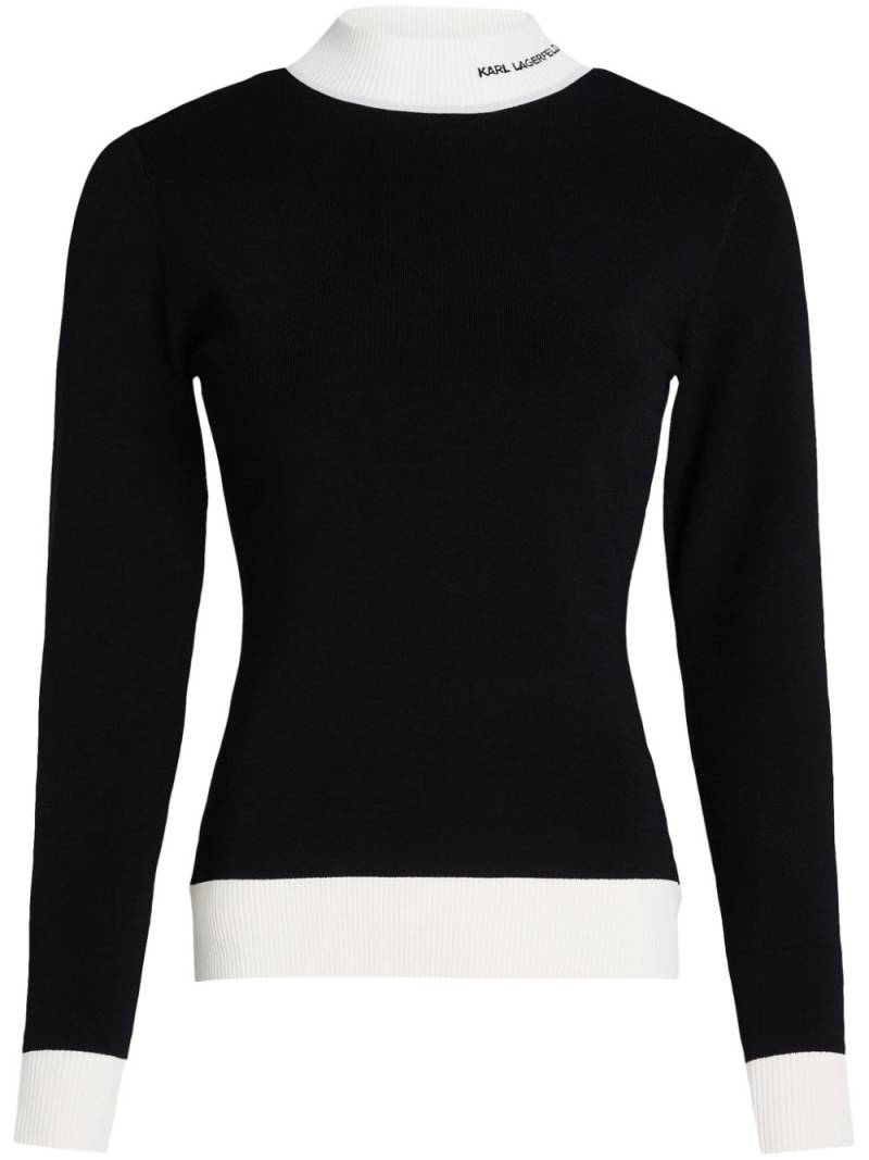 Karl Lagerfeld logo-jacquard jumper - Black von Karl Lagerfeld