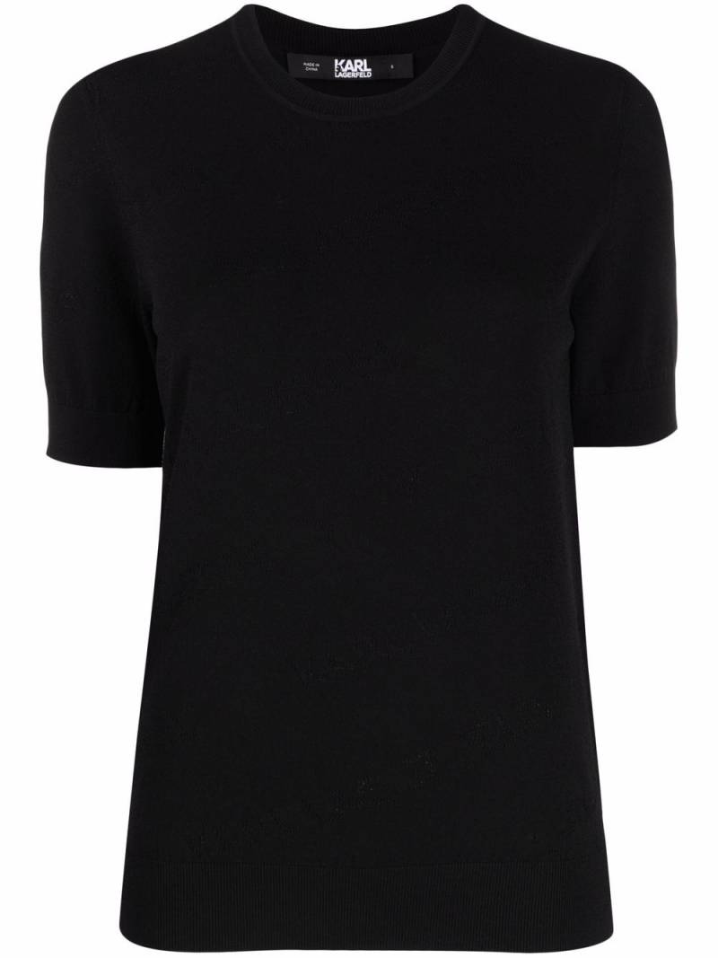 Karl Lagerfeld logo jacquard knitted top - Black von Karl Lagerfeld