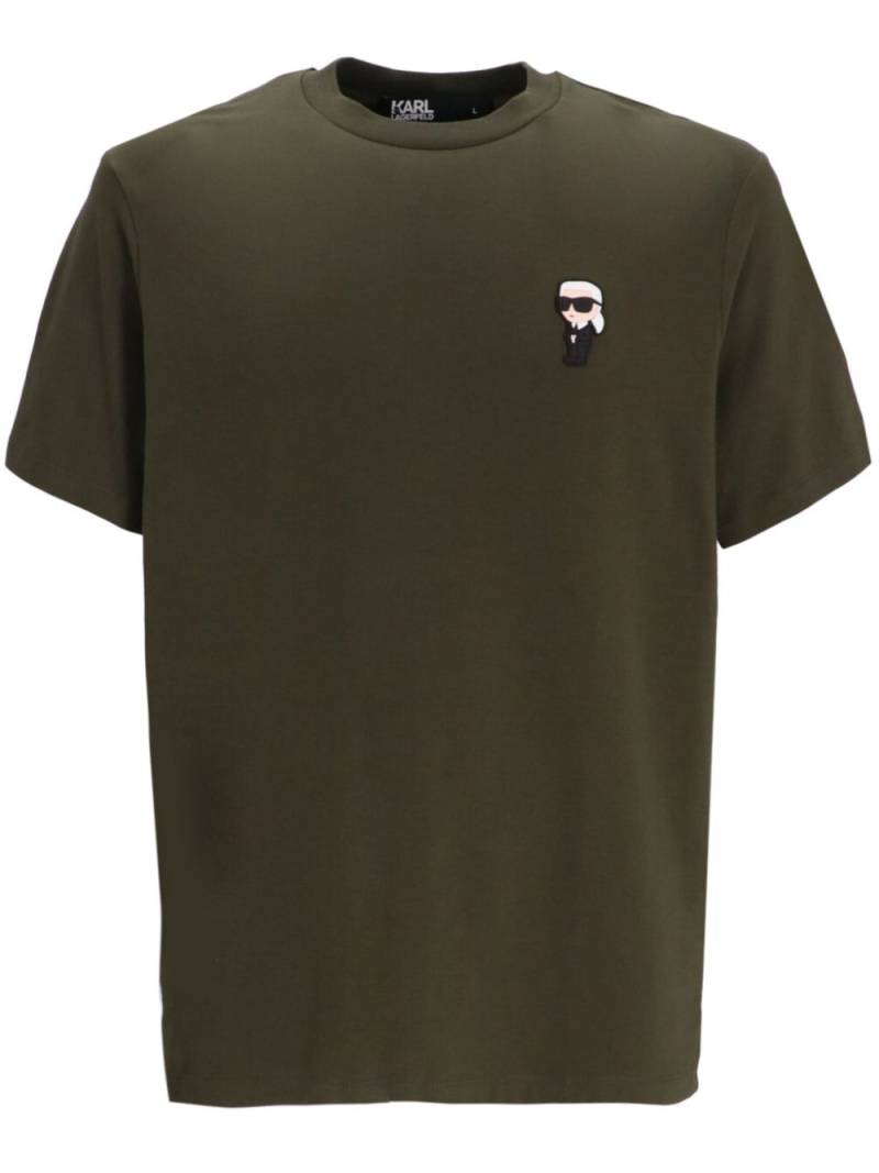 Karl Lagerfeld logo-patch T-shirt - Green von Karl Lagerfeld