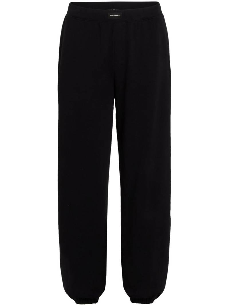 Karl Lagerfeld logo patch cuffed jogging trousers - Black von Karl Lagerfeld