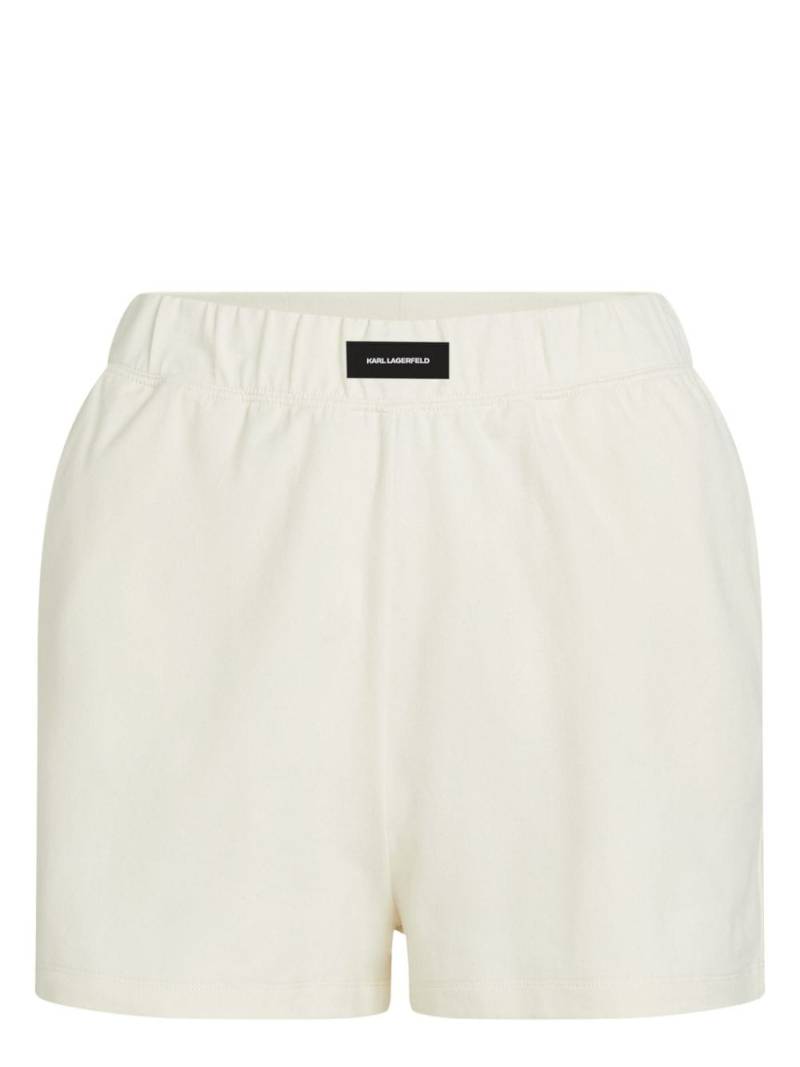 Karl Lagerfeld logo patch minishorts - Neutrals von Karl Lagerfeld