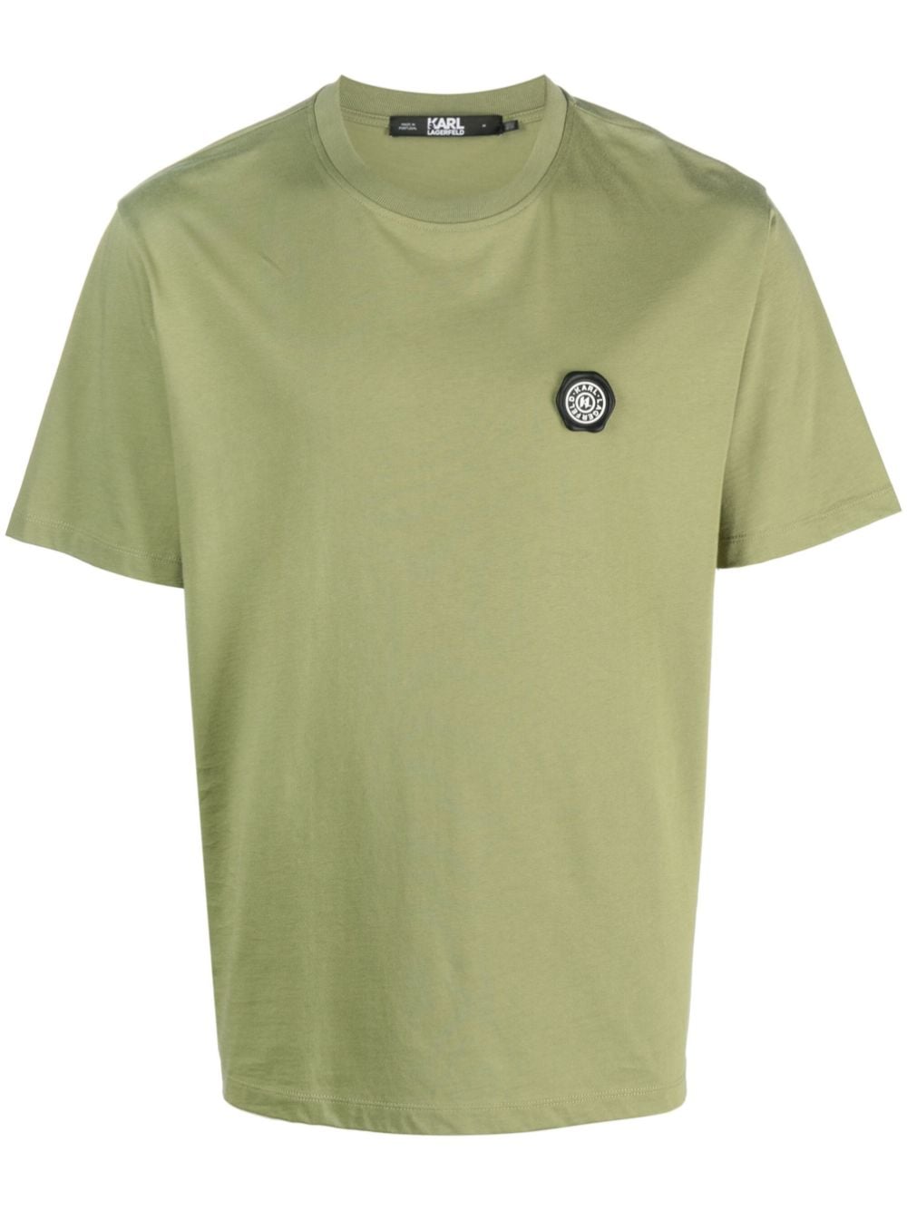 Karl Lagerfeld logo-patch organic cotton T-shirt - Green von Karl Lagerfeld