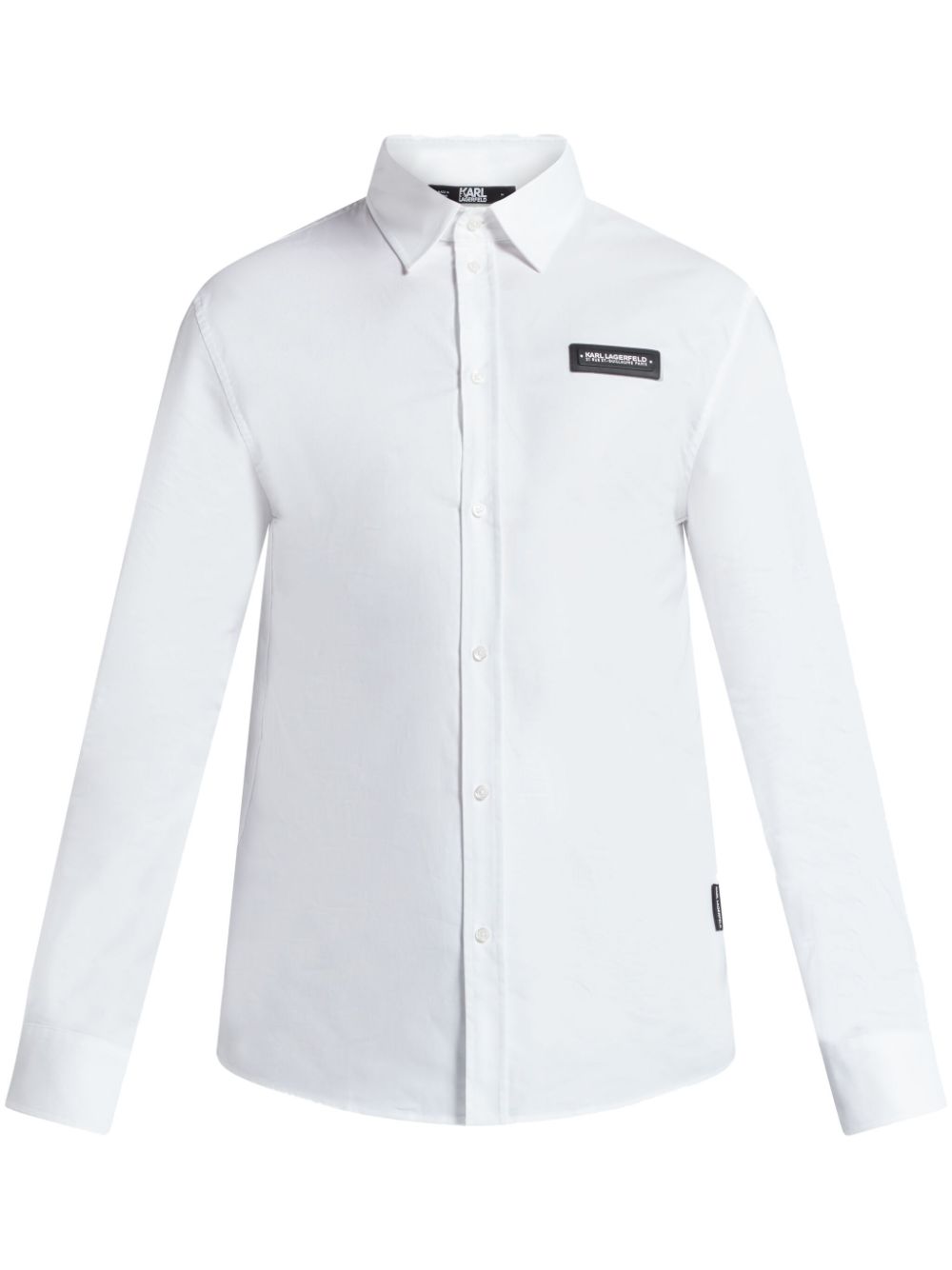 Karl Lagerfeld logo-patch poplin shirt - White von Karl Lagerfeld