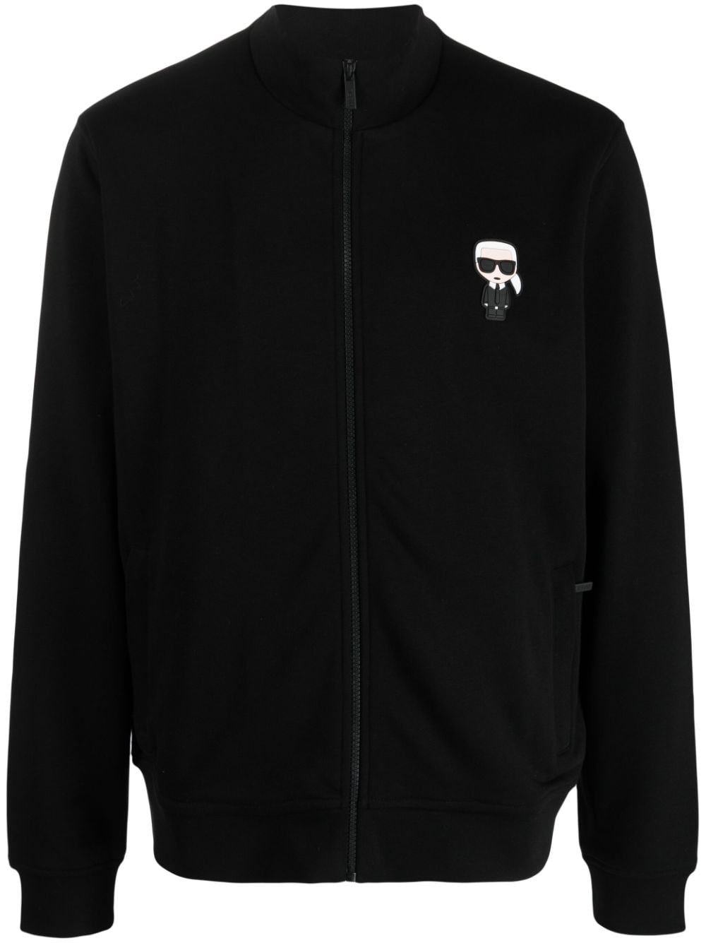 Karl Lagerfeld logo-patch zip-up sweater - Black von Karl Lagerfeld