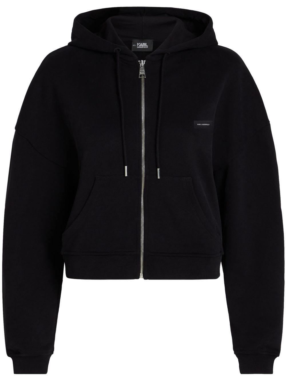 Karl Lagerfeld logo patch zipped hoodie - Black von Karl Lagerfeld