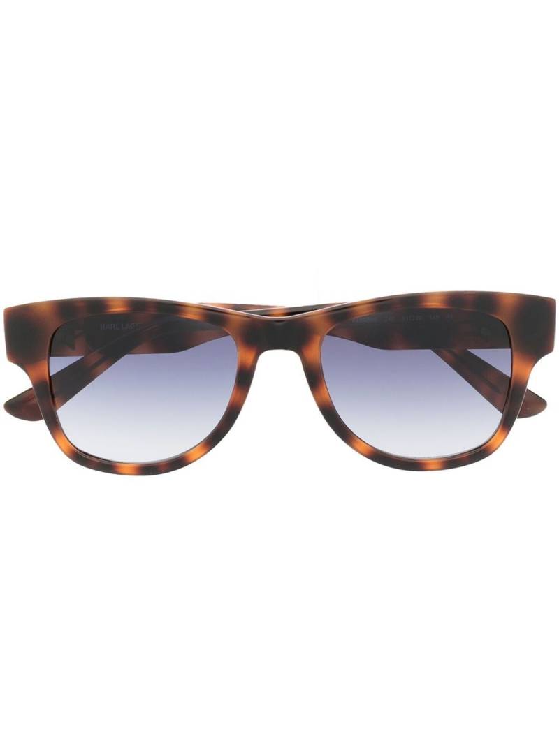 Karl Lagerfeld logo-plaque square-frame sunglasses - Brown von Karl Lagerfeld