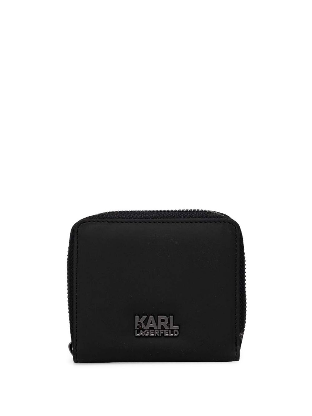 Karl Lagerfeld logo-plaque zip-around wallet - Black von Karl Lagerfeld