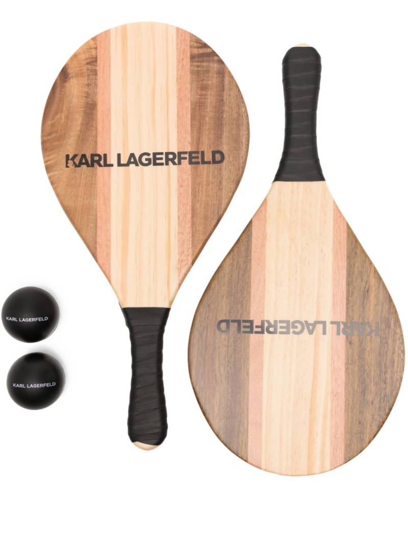 Karl Lagerfeld logo-print beach game set - Brown von Karl Lagerfeld