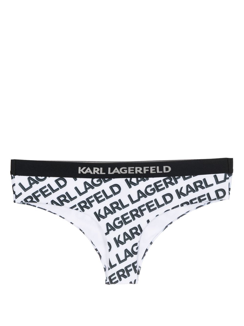 Karl Lagerfeld logo-print bikini bottoms - White von Karl Lagerfeld