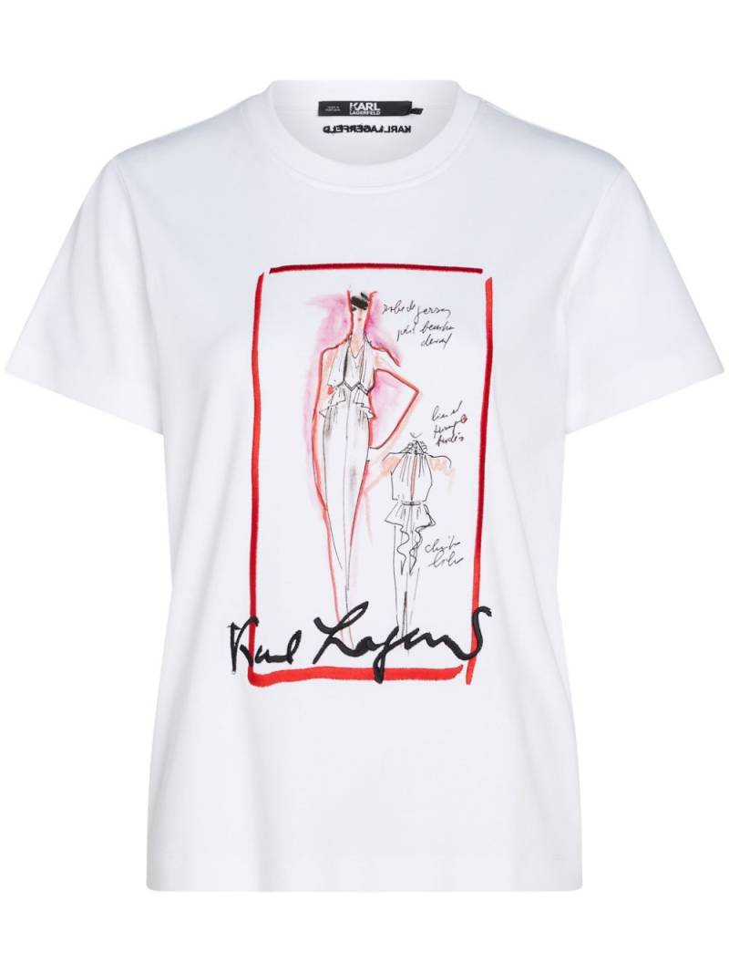 Karl Lagerfeld logo-print cotton T-shirt - White von Karl Lagerfeld